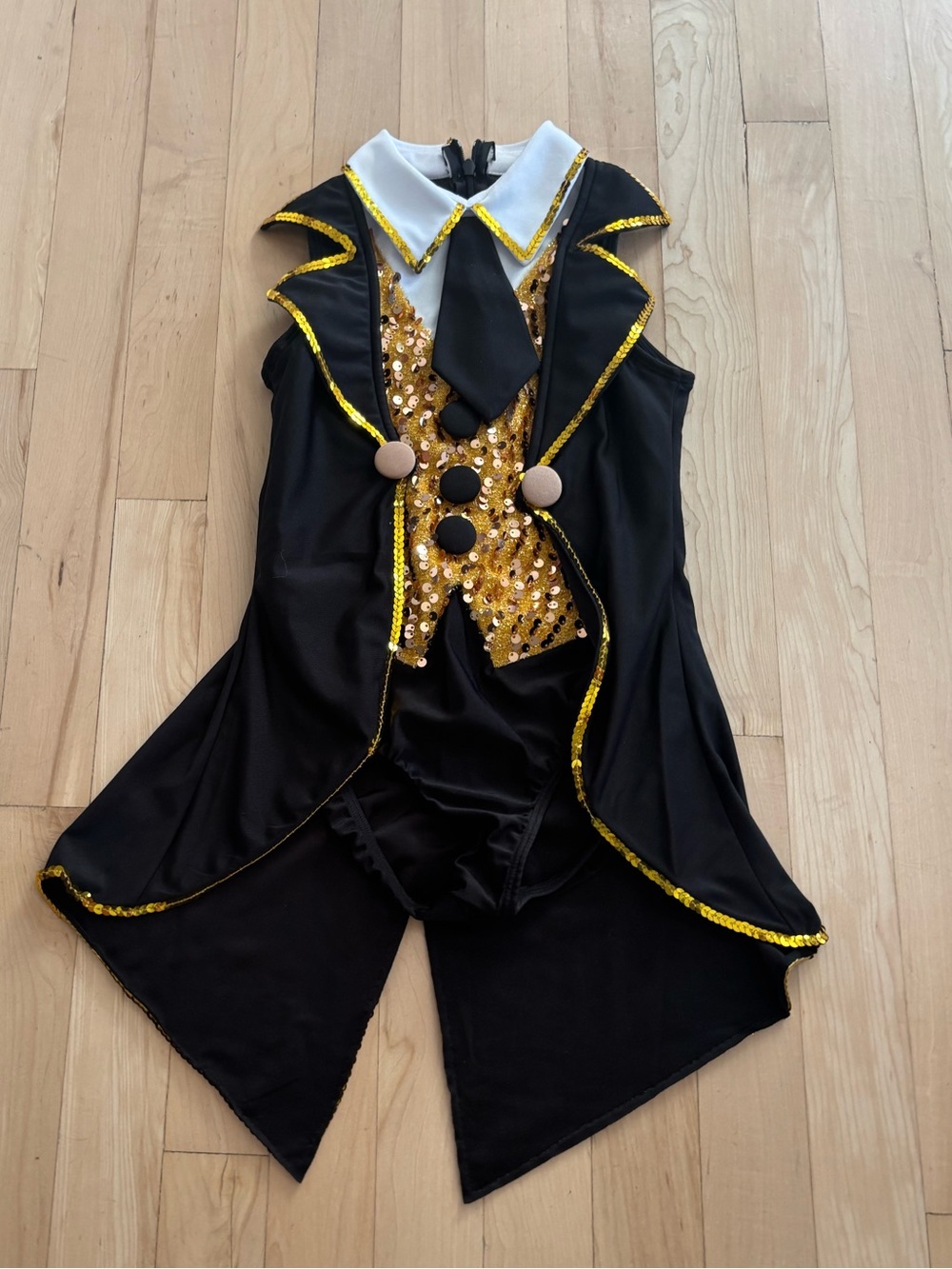 Kids Black and Gold Sequin Performer Costume
